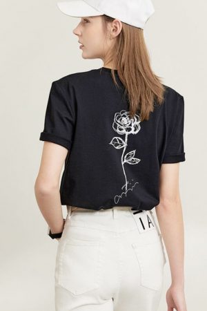 100% Cotton T-Shirt For Women Summer Oneck Casual