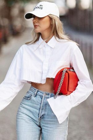 2022fashion Short-Sleeved Design Sense Niche White