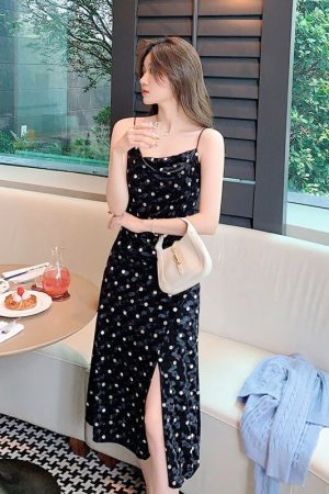 2022spring French Stylechicromantic Polka Dot Spag