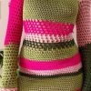 2023 Autumn Women's Stripe Crochet Short Dress Hol