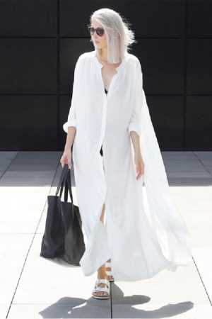 2023 White Appliques Long Kimono Dress For Beach S
