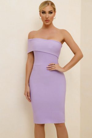 Arrival Liilac Bodycon Women Summer One Shoulder P