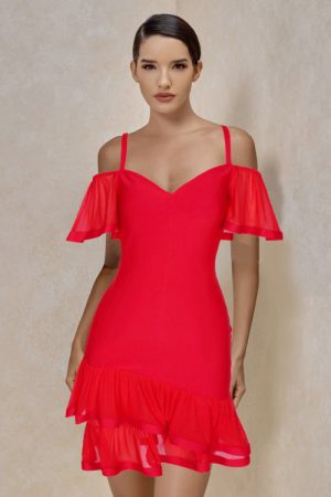 Arrival Red Spaghetti Bodycon Women Summer High Qu