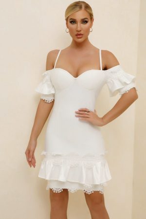 Arrival White Bodycon Women Summer Crochet Flower