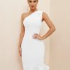 Arrivals White Bodycon Summer One Shoulder Black R