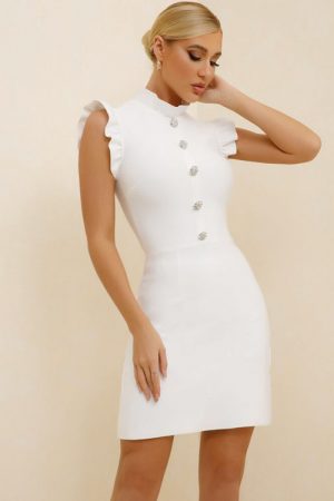 Arrivals White Bodycon Summer Women Party Dress Ev