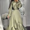 Elegant Chic Satin V Neck Dress 2023 Spring/Autumn