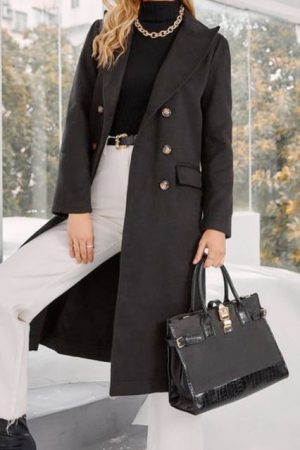 Autumn And Winter Women's Reversible Cloth Lapel D