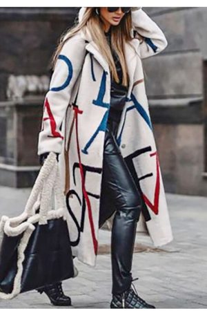 Autumn And Winter Women's Wear Loose Oversize Prin