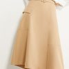 Autumn Fashion Aline Women Skirt Solid High Waist