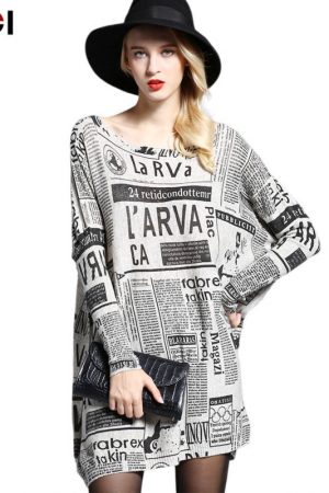 Autumn Fashion Letter Print Women Sweater Knitted