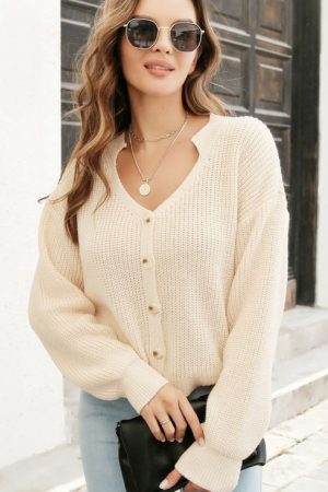 Autumn Winter Knitted Cardigan Office Lady Elegant