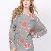 Autumn Winter Women Knitted Christmas Print Sweate