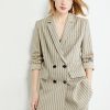 Autumn Woman Suit Coat Fashion Olstyle Stripe Lape