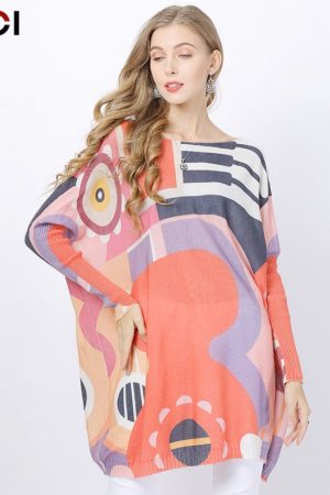 Batwing Sleeve Loose Women Sweater And Pullovers K