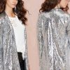 Bling Women Sequin Blazers Jacket Gold Silver Blac