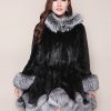 Button Single Winter Women Fur Coat Butterfly Slee