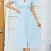 Buttons Casual Midi Wedding Spring Dress Women Off