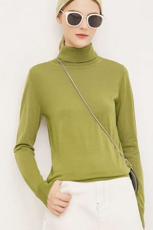 Cashmere Sweater Women Fashion Turtleneck Knitted