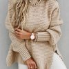 Casual Half High Neck Pullovers Winter Women Knitt