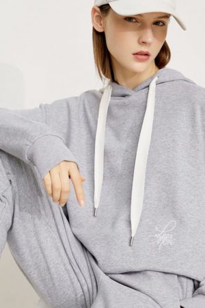 Casual Women's Embroidery Hoodies Sweatshirt High