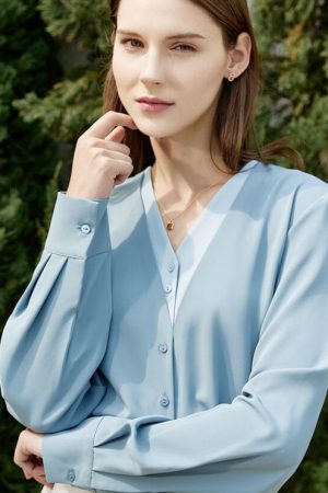 Chiffon Blouses For Women Autumn Splicing Panelled