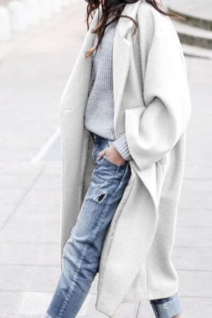Coat Autumn And Winter Women's Casual Long Solid W
