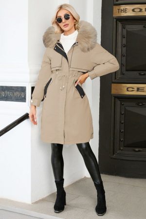 Cotton Coat Winter Long Warm Zipper Coat Wool Coll