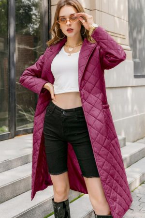 Cotton Padded Long Winter Coat Female Casual Pocke
