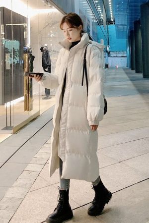 Cotton Padded Long Winter Coat Female Casual Pocke