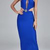 Crystal Celebrity Women Blue Bodycon Dress Evening