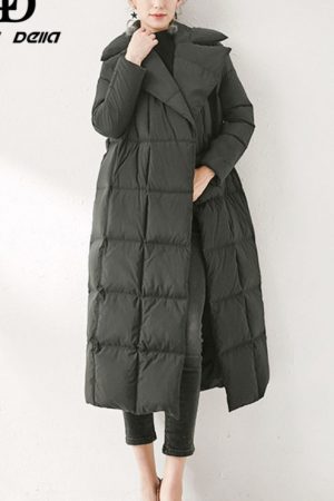 Designer Fashion Autumn Winter Black Long Down Jac