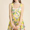 Designer Women Vacation Mini Dress Summer Lemon Pr