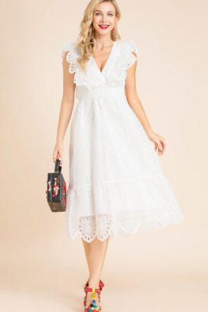 Designer Women's Casual Holiday White Dress Summer