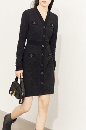Dress For Women Autumn Temperament Commuter Solid