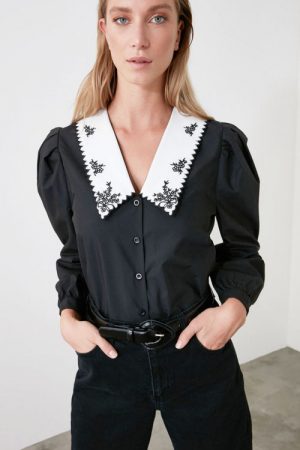 Embroidery Collar Shirt Twoaw21go0877