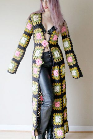 Ethnic Retro Style Three-Dimensional Flower Knitte