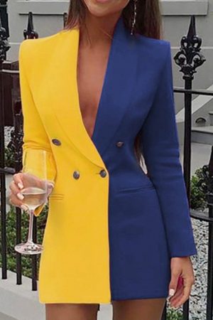 European And American Style Contrast Color Stitchi