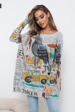 Fashion Animal Print High Strecth Women Oversized