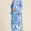Fashion Autumn Runway Long Dress Women Blue And Wh