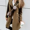 Fashion Double Breasted Medium Length Woolen Coat
