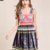 Fashion Runway Autumn Vintage Party Dress Spaghett