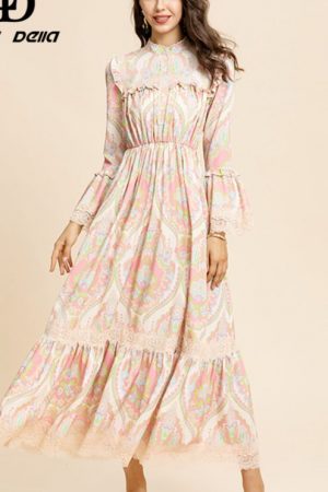 Fashion Runway Autumn Winter Dress Women's Flare S