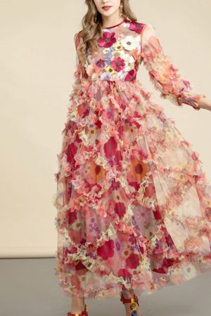 Fashion Runway Summer Dress Women's Lantern Sleeve