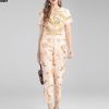 Fashion Runway Summer Pants Suit Women's Beading S