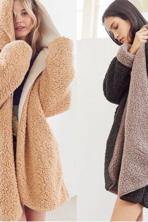 Female Hooded Two-Sided Wear Warm Outerwear Women