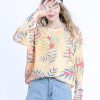 Female Knitted Pullover Loose Winter Flowers Print
