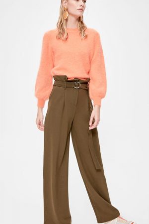 Flare Belt Detail Knitting Pants Twoaw20pl0218