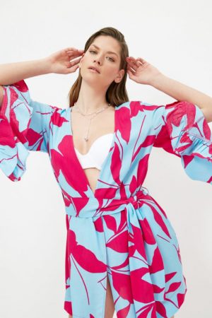 Flounces Viscose Kimono & Kaftan Tbess21km0002