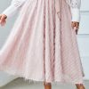 Furry Party Elegant Plus Size Women Skirt Pink Sas